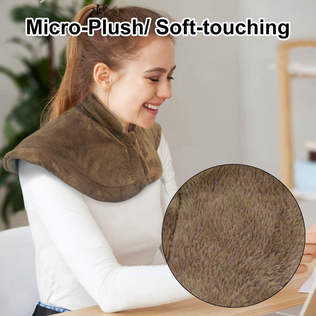 Heating Pad for/Shoulders/Neck/Back/Waist/AbdomenPain and Wrap Cramps Relief - Moist and Dry Heat Therapy with Auto-Off Electric Hot Heated Pad by GOQOTOMO-20 x25“ HW-PJ