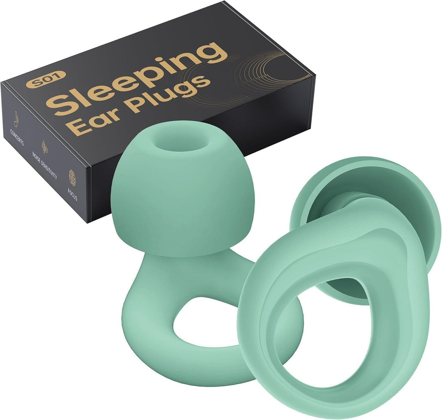 Ear Plugs for Sleeping Deep Focus, Travel, Snoring, 30dB Noise Reduction | Reusable Silicone Earplugs, Noise Cancelling, High Fidelity Hearing Protection, Black