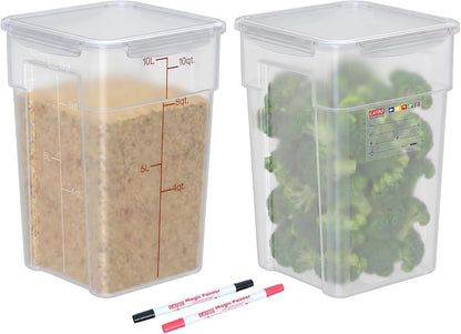 2 Pack 18 QT BPA-Free Translucent Polypropylene Airtight Food Storage Containers, Labeling Area, Stackable Bulk Storage for Flour, Rice, Sugar & Pet Food