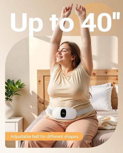 iDOO Portable Heating Pad for Period Cramps, FSA Eligible Item, Gifts for Women Girlfriend Mom Wife, Back Belly Heat Pad for Menstrual Pain Relief, with 3 Heat Levels 3 Massage | Back & Belly Wrap for Menstrual Cramps, 3 Heat Levels 3 Massage, FSA