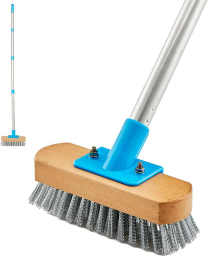 YONILL Grout Brush with Long Handle - Heavy Duty Grout Cleaner Brushes for Tile Floors, Swivel Stiff Bristles Floor Scrubber Cleaning Tool, Floor Scrub Brush for Shower, Kitchen, Baseboards and Corner