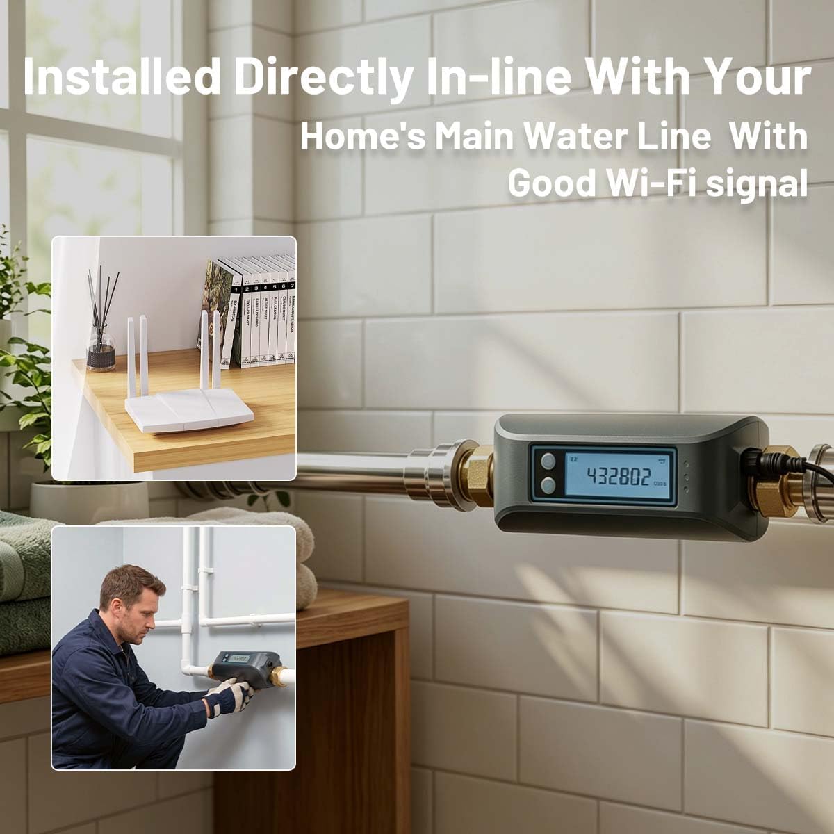 Water Leak Detector Kit for Home, GreenVation 3 Smart WiFi Water Sensor Alarm with App Alerts, 1 Base Station with 100dB Adjustable Alarm, RF 300m/984ft for Basement, Bathroom, Laundry