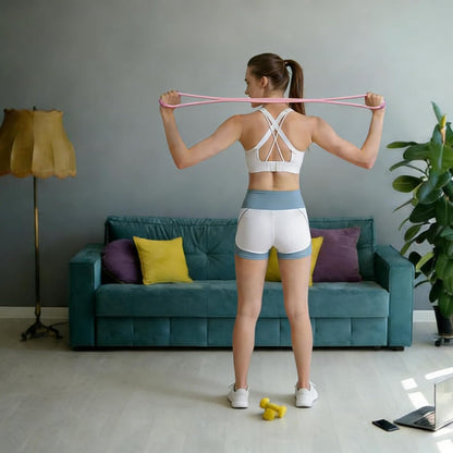 Figure 8 Resistance Band, Figure 8 Resistance Bands for Women Men,Resistance Band Figure for Working Out, Non-Slip Handles, Home Gym, Yoga & Physical Therapy