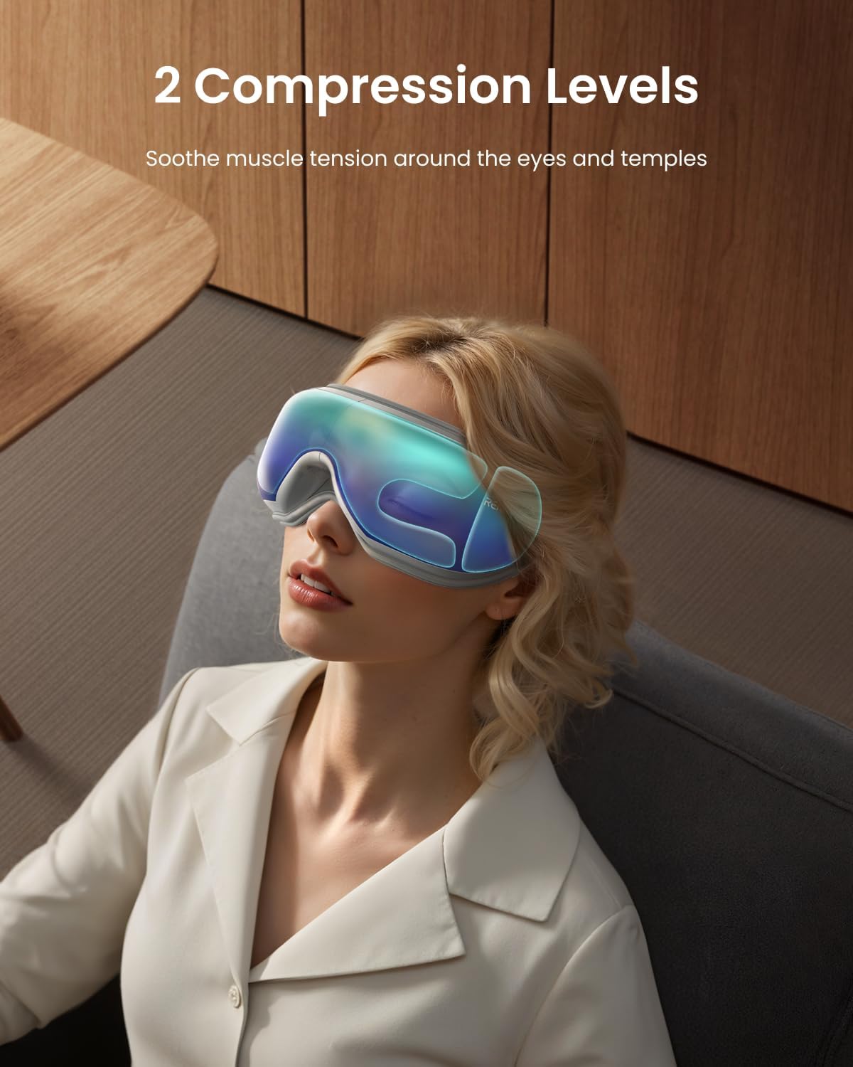 RENPHO Eyeris 1 Eye Massager with Heat, Sleep Mask with Remote Control | Vibration & Compression for Eye Strain and Head Tension, Bluetooth Music, FSA Eligible HSA, Black