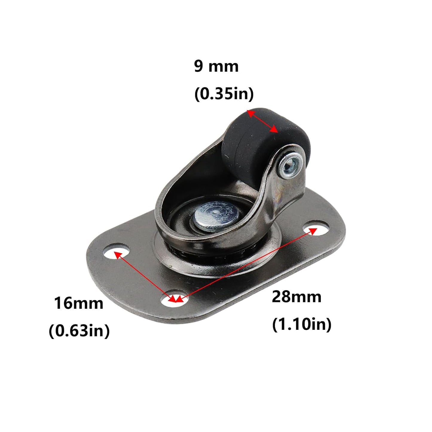 Semetall 4PCS Swivel Caster Wheels Square Cup Furniture Castors (Bronze) | 150kg Load Capacity, with Screws for Piano Feet, Sofa, Table, 1.02 Inch (26mm) Wheels
