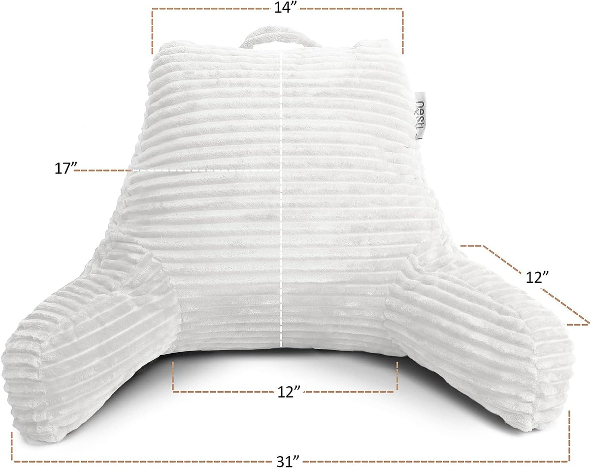 Clara Clark Reading Pillow for Bed Adult – Back Pillow for Sitting in Bed, Standard Bed Pillows for Sitting Up, Foam Chair Pillow, Sage Green Rest Pillow