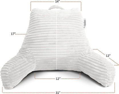 Clara Clark Reading Pillow for Bed Adult – Back Pillow for Sitting in Bed, Standard Bed Pillows for Sitting Up, Foam Chair Pillow, Sage Green Rest Pillow