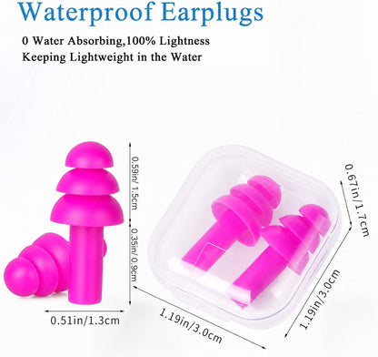 24 Pairs Black Ear Plugs Bulk NRR 29dB Reusable Silicone Ear Plugs with Plastic Cases Soft Foam Plug for Sleeping Noise Cancelling Concerts Shooting Swimming Noise Reduction
