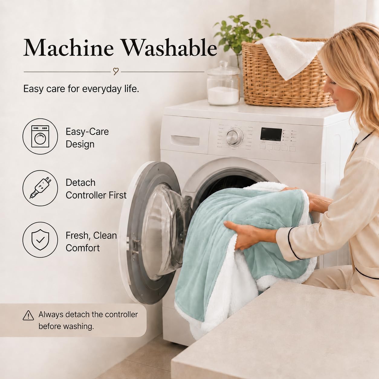 Electric Heated Blanket Full Size 72"x84" – Light Gray | ETL for Safe Overnight, 4 Heat Settings & 10H Auto Off, Dual-Sided Microplush Sherpa for Home Night, Machine washable