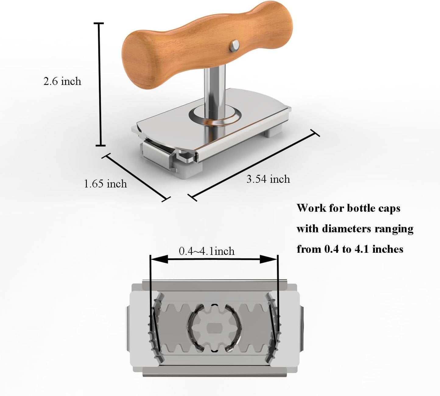 Jar Opener for Seniors with Arthritis & Weak Hands, Easy Twist Jar Openers, Adjustable Multifunctional Jar Lid Opener, Jar Bottle Cap Opener Gripper, Useful Gifts for Elderly/Women/Men (Wood Handle)
