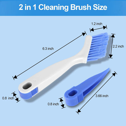 Asltw Swan Neck Cleaning Brush Set, 3 Angled Handle Scrub Brushes + 1 Crevice Brush for Window Tracks, Grout, Corners and Tight Spaces, Firm Bristles for Deep Cleaning in Kitchen and Bathroom