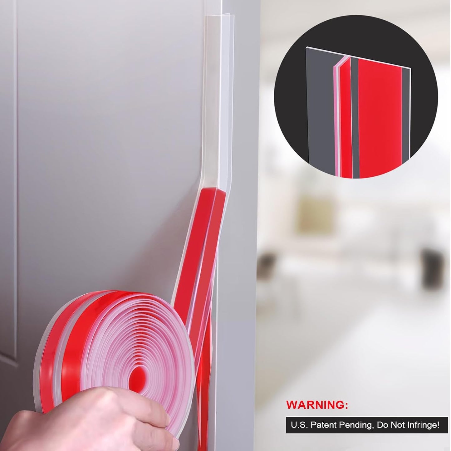 Benory T-Shaped Silicone Door Weather Stripping, Clear, 1.38" W x 20 ft | T-shaped design helps the seal stay in place on door frames while reducing drafts, energy loss, and outside noise