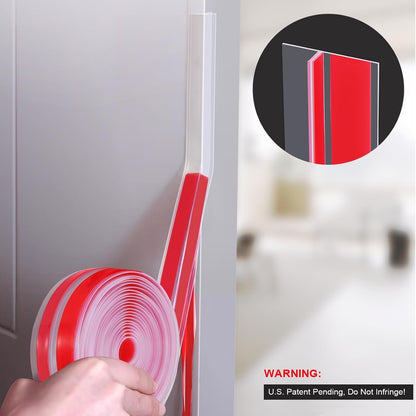 Benory T-Shaped Silicone Door Weather Stripping, Clear, 1.38" W x 20 ft | T-shaped design helps the seal stay in place on door frames while reducing drafts, energy loss, and outside noise