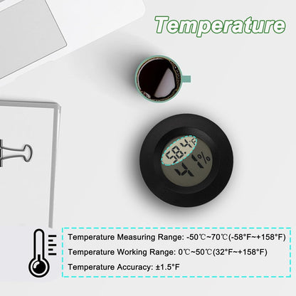 Serundo Auto Digital Hygrometer Thermometer Indoor/Outdoor Hygrometer 2PC | Mini Size,LCD,℉/℃ Conversion,Fast Response, Outdoor Thermometer with Humidity for Reptile Greenhouse Cellar 3D Printer