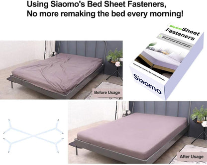 Bed Sheet Holder Straps - Sheet Straps Adjustable Bed Sheet Clips Fasteners Keep Sheets Stays in Place /Set Black