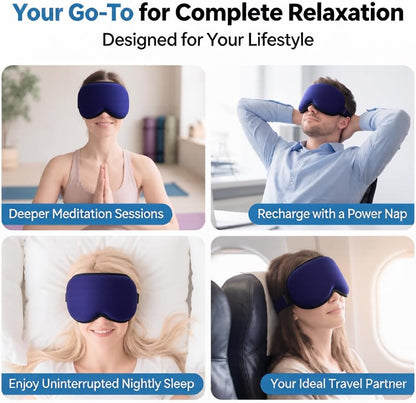 3D Cooling Gel Sleep Mask: 6oz Weighted Blackout Eye Mask