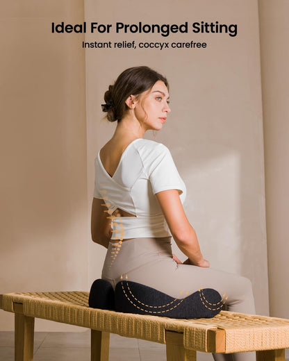 ProtoArc Seat Cushion, Office Chair Cushion for Sciatica, Black | Coccyx Cushion, Ergonomic Memory Foam Seat Cushion for Car, Home, Pressure Relief Pad for Hip, Tailbone, All Day Comfort
