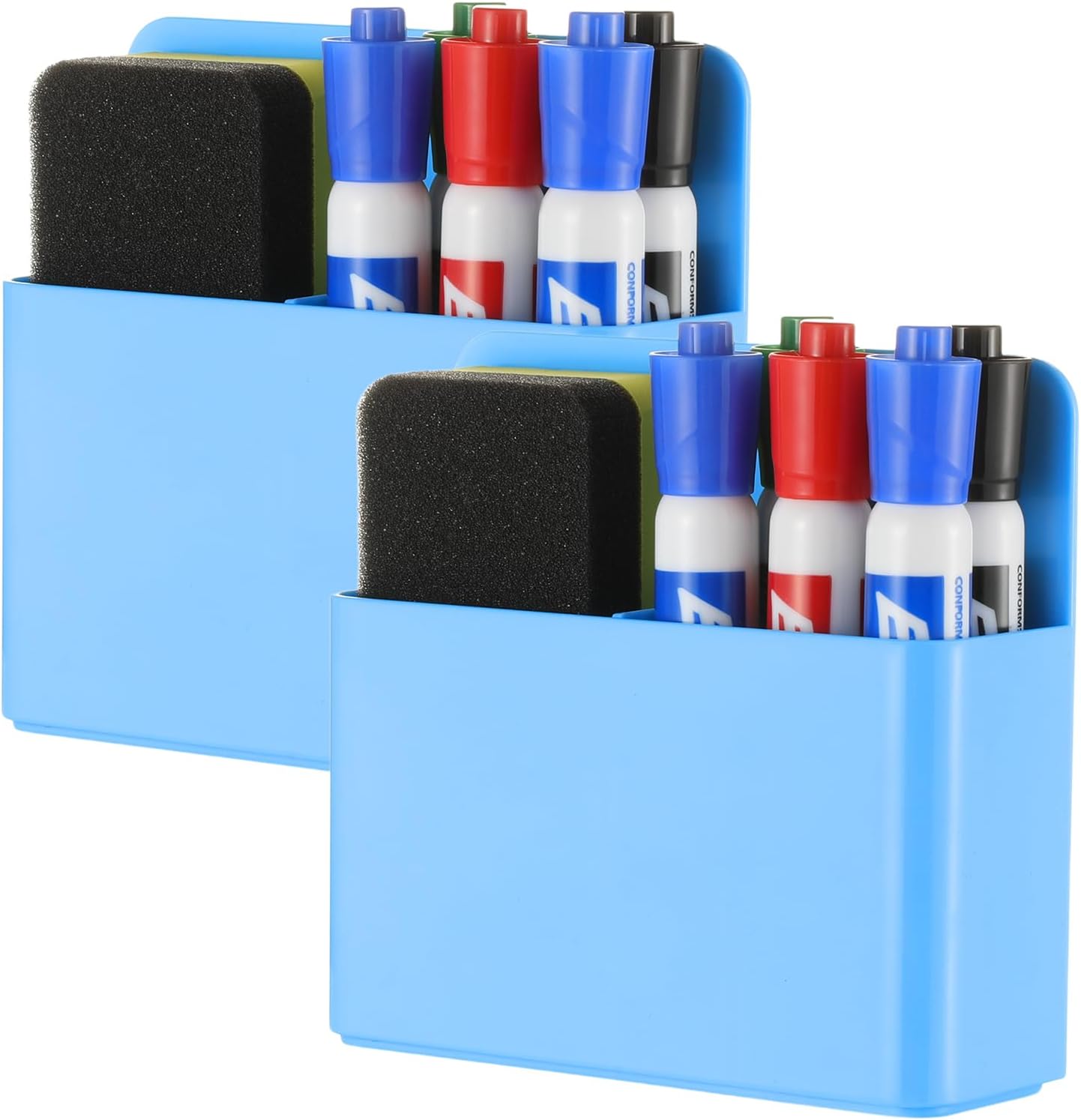Camelmother 2Pcs Magnetic Dry Erase Marker Holder For Whiteboard Fridge | 2Slots Locker Accessories Teacher Classroom Must Haves Fridge magnets