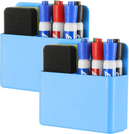 Camelmother 2Pcs Magnetic Dry Erase Marker Holder For Whiteboard Fridge | 2Slots Locker Accessories Teacher Classroom Must Haves Fridge magnets