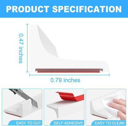 Duzzy Shower Threshold Water Dam Guard, Silicone Rubber Shower Door Bootom Seal Strip for Walk in Shower (39 Inch, Clear)