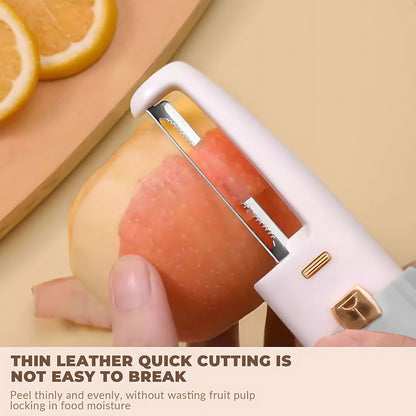 2 in 1 Paring Peeler Knife Multifunctional Stainless Steel Peeler,Creative Fruit and Vegetable Dual-Use Peeler Knife, Outdoor Portable Safety Cover Peeling Fruit Peeler, Kitchen gadgets (pink)