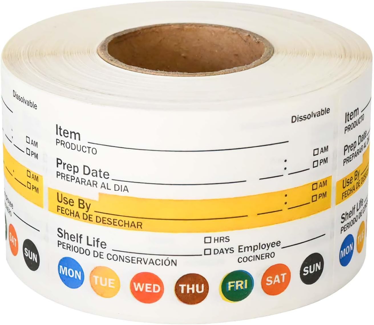 L LIKED Dissolvable Label Shelf Life for Food Rotation Use by Stickers 2 x 3 Inch Roll of 250 Labels
