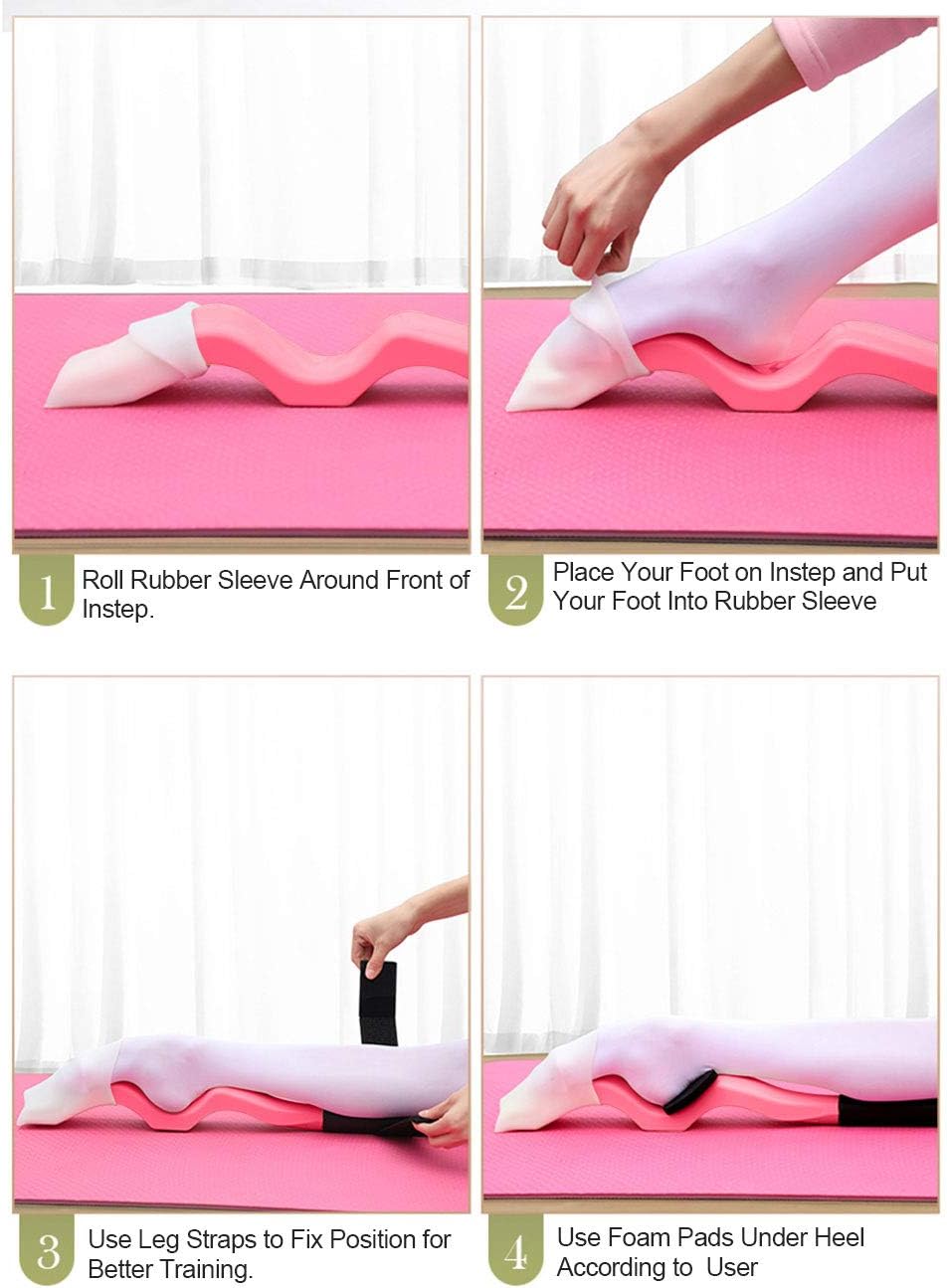 Daydance Kids Women Ballet Foot Stretcher Wooden Arch Enhancer Set with Resitance Bands, for Ballet, Gymnastics, Yoga