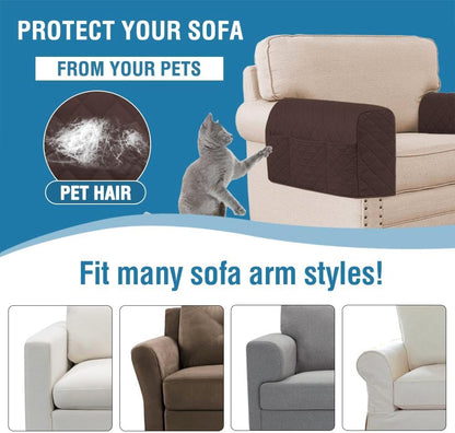 H.VERSAILTEX Water Resistant Armrest Covers for Sofa, 2 Pack, Ivory/Beige | Waterproof Armchair Caddy, Couch Arm Covers Remote Control Holder Sofa Armrest Organizer for Magazine, Tablet, Phone, iPad