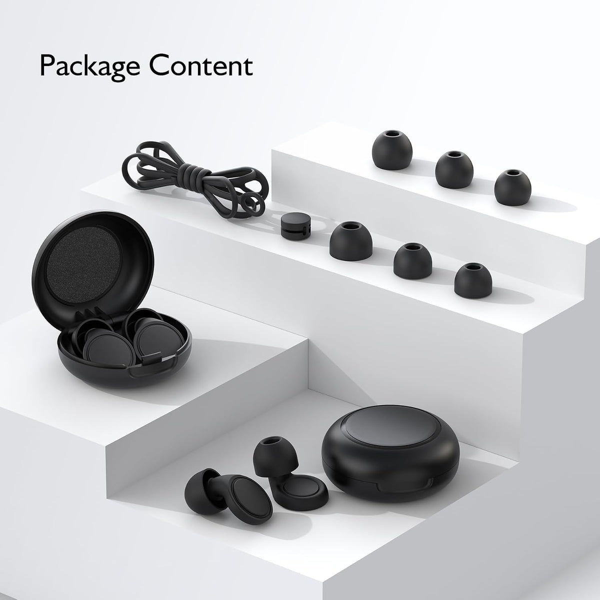 Jayine 2 Pairs Ear Plugs for Sleeping, Soft Full Silicone Ear Plugs for Noise Reduction 25dB, Reusable Hearing Protection Earplugs for Concert, Focus, Noise Sensitivity, 8 Ear Tips in S/M/L - Purple