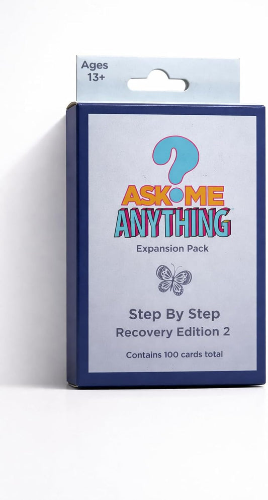 ASKMEANYTHING Recovery Pack Card Game - 100 Cards for Self-Improvement, Coping Skills, and Group Therapy