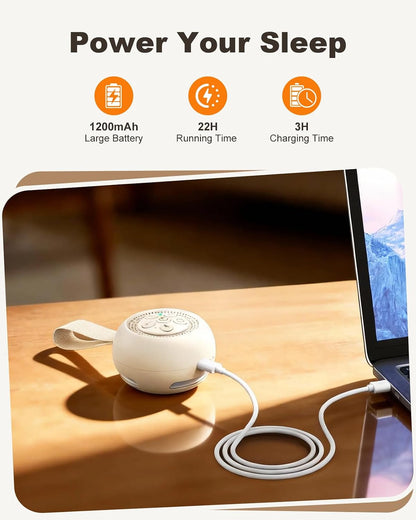 White Noise Sound Machine with Voice Recording, 16 Soothing Sounds Portable Noise Machine, Night Light, Timer, Rechargeable White Noise Machine for Sleeping Nursery Home Office Travel