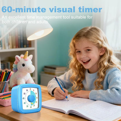 Visual Timer for Kids & Adults, 60 Minute Rainbow Countdown Timer, Time Management Tool for Classroom, Home, Kitchen, Office, School