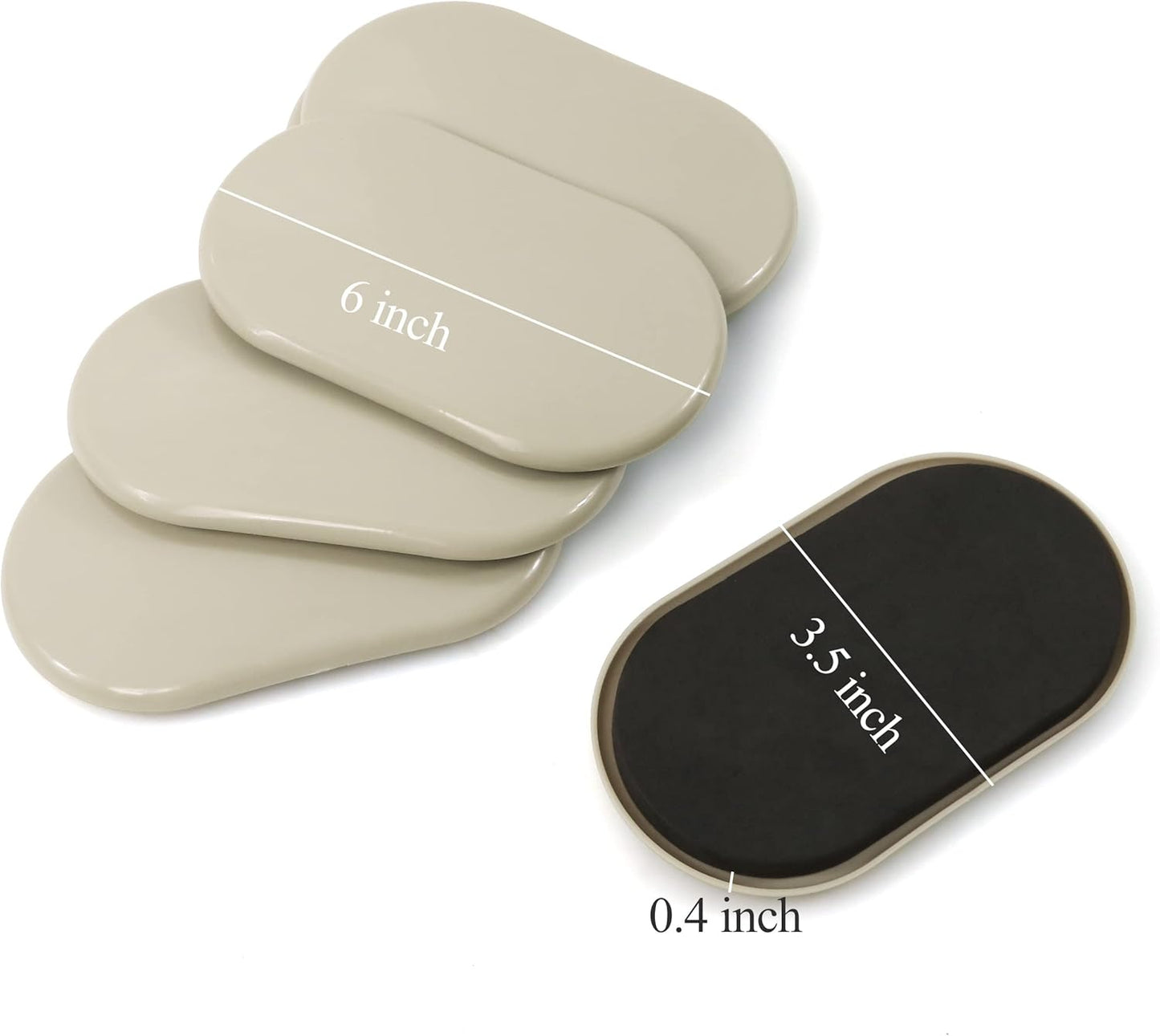 Furniture Slider, 3-1/2" x 6" Oval Heavy-Duty Furniture Movers, Reusable Carpet Sliders for Furniture, Heavy Furniture Moving Pads Moving Sliders - Protect The Surface of The Carpet (8 Pack)