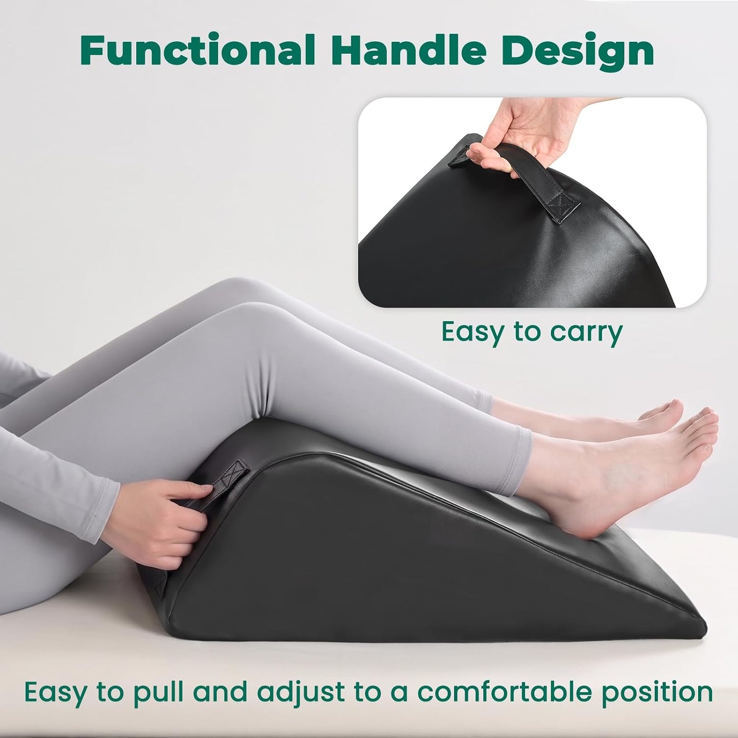 ENITYA Extra Large Massage Table Bolster Pillow for Legs | 23"x20"x8" Knee Pillow with Removable Waterproof Cover,No Assembly Needed,Ideal for Leg Elevation,Physical Therapy,Tattoo