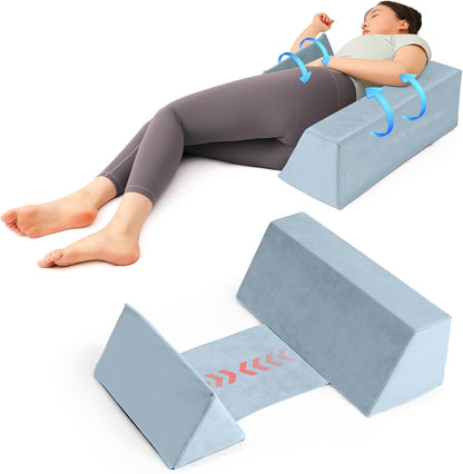 Positioning Wedge Pillow Side Sleeping Belt Connection, Limit Width Adjustable Bed Wedges Body Positioners for Back Pain Relief, Back Positioning Wedge for After Surgery, Anti Snoring, Back Support