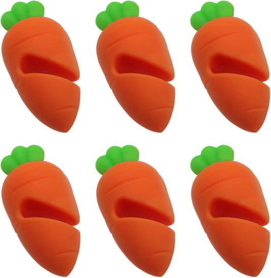 6PCS Silicone Heat Resistant Holder Keeping Lid Open Carrot Spill-proof Lid Lifter for Kitchen Restaurant Cooking Assistant to Reduce Soup Spills