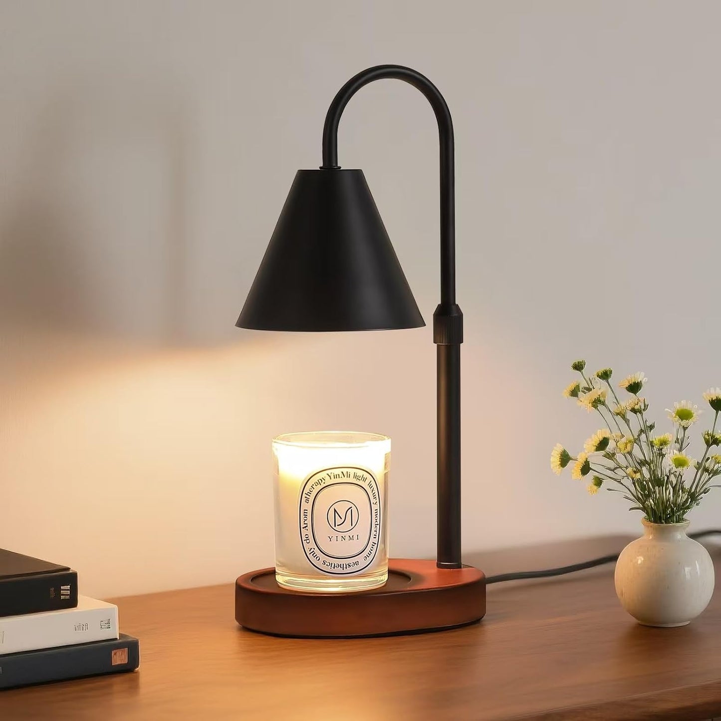 Candle Warmer Lamp with Timer and Dimmer,Electric Gold Light Gifts for Women Melt Wax Warmer Lamp with 2 Bulbs for Candle Jars House Warming New Home Decor Bedroom