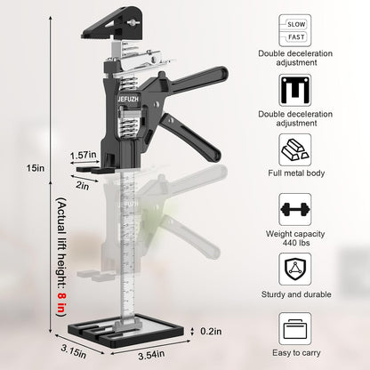 Labor Saving Arm Jack 2 Pack, Load-Bearing 440 lb Multi-Function Height Adjustment Lifting Device, Hand Furniture Lifter Tool, Furniture Jack for Lifting Door Furniture, Wall Tile Positioning
