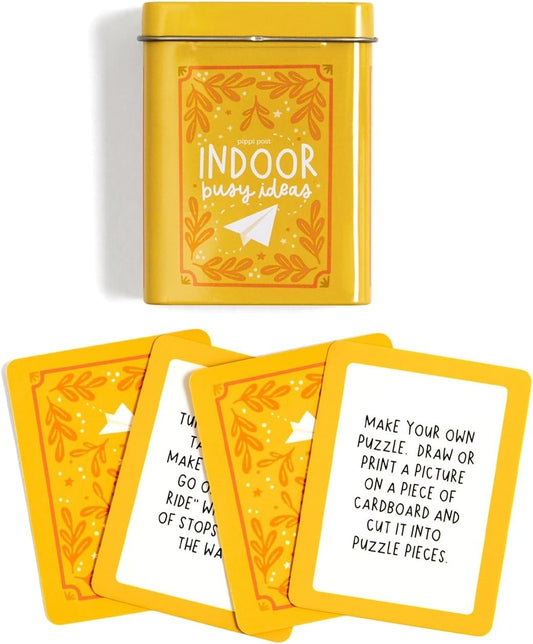 Pippi Post Indoor Busy Ideas Activity Cards & Tin, 50 Screen-Free Prompts
