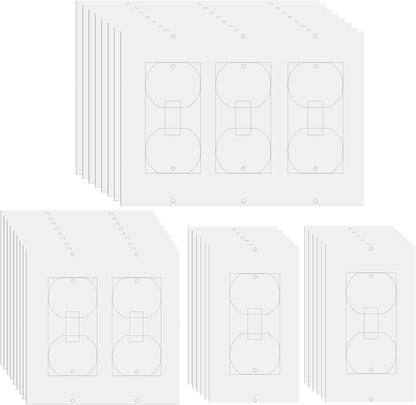 30Pack Outlet Insulation Pads, Wall Plate Gasket Draft Stopper Seal | 3 Sizes for Single Double Triple Plates, 3mm EVA Foam, No-Tool Install, Thermal Sound Energy Saver