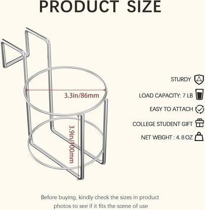 Cup Holder for Bed (Diameter: 3.3IN) Drink Holder Water Bottle/Glass Organizer for Wood Dorm Room Bunk Bed Crib, Metal Toddle Bed,Loft Bedside, Headbed, Car,Office Desk Partition