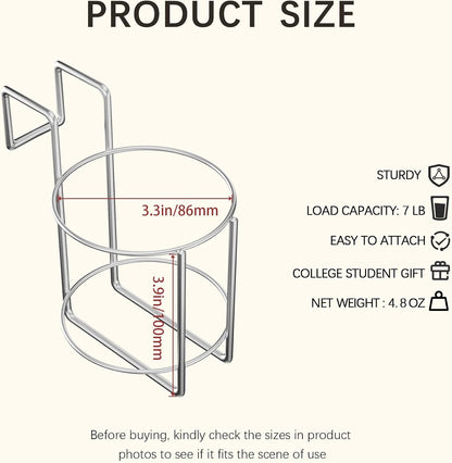 Cup Holder for Bed (Diameter: 3.3IN) Drink Holder Water Bottle/Glass Organizer for Wood Dorm Room Bunk Bed Crib, Metal Toddle Bed,Loft Bedside, Headbed, Car,Office Desk Partition