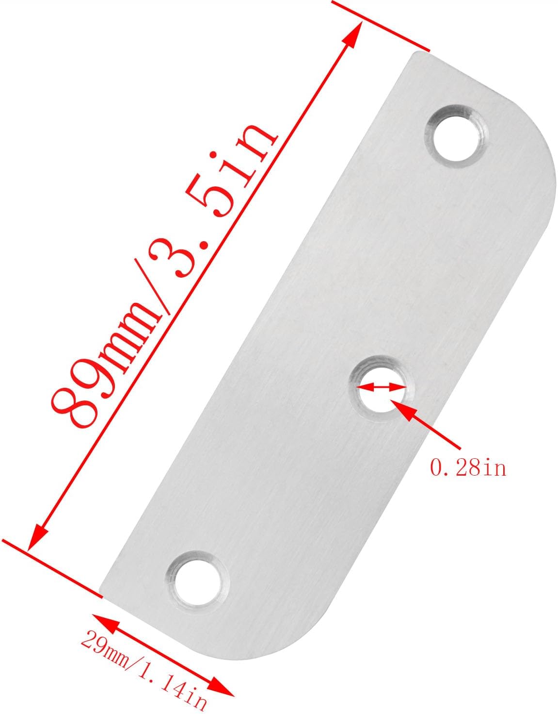 CHENJIN 3PCS Stainless Steel Door Hinge Filler Plate 3.5 inch Silver with 9 Screws Hole Cover Blank Hinge Spacer