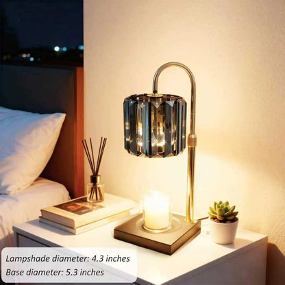 Yuichoy Candle Warmer Lamp with Timer, Dimmable Electric Candle Wamer Adjustable Height, Glass Modern Candles Melter Lamp, Gifts for Women Mom, Clear
