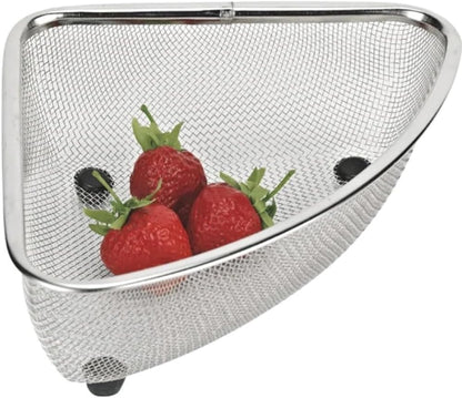 Better Houseware Triangular Kitchen Sink Drain Basket for Food, Sink Food Catcher Basket for Washing Vegetables & Fruits Corner Sink Strainer
