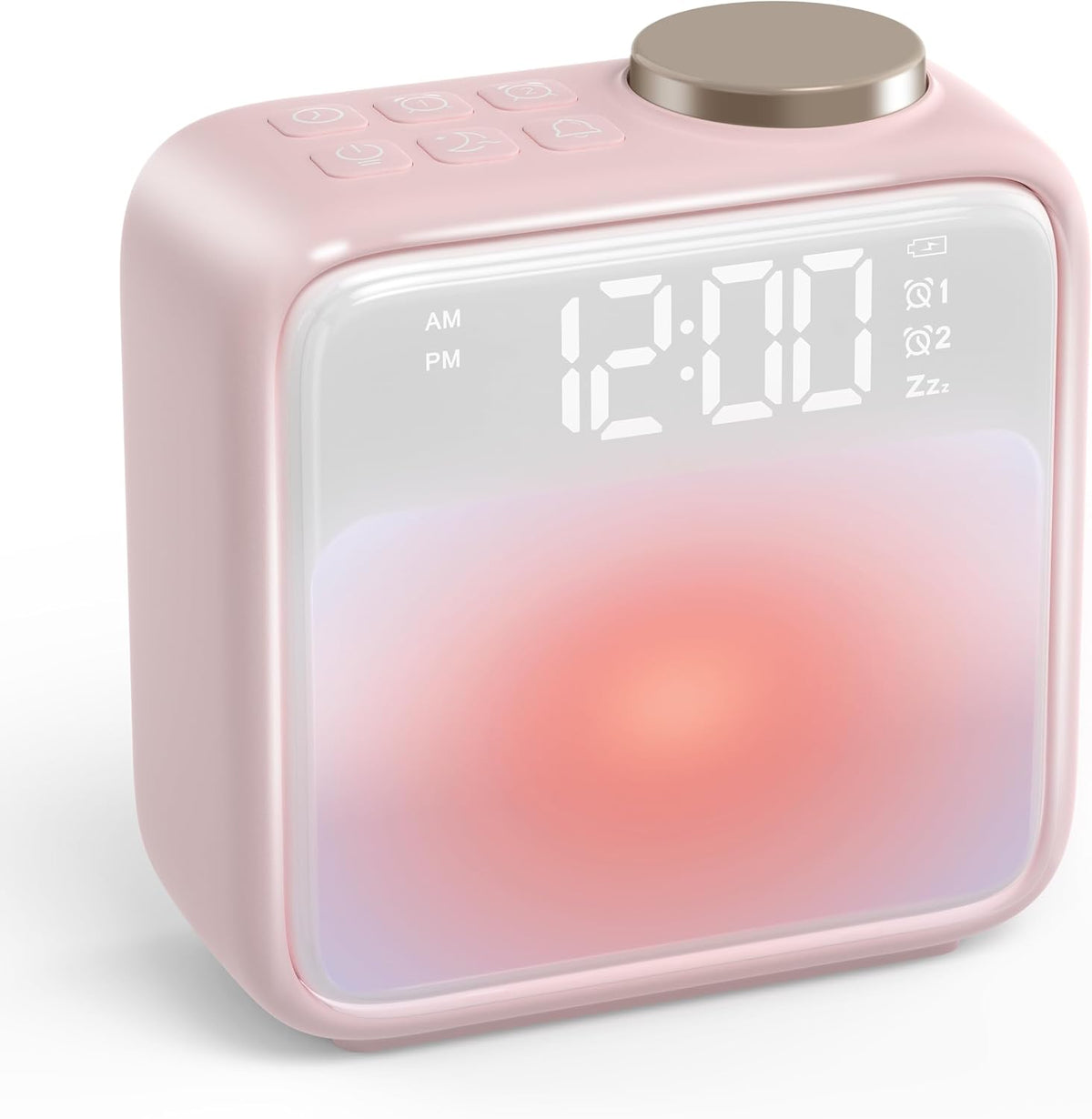 AIRIVO Alarm Clock Night Lights, Built-in Battery Alarm Clock for Bedrooms, 6 Scenes & White Noise Sync, Dual Alarms & Snooze, for Heavy Sleepers, Gifts for Kids Teens