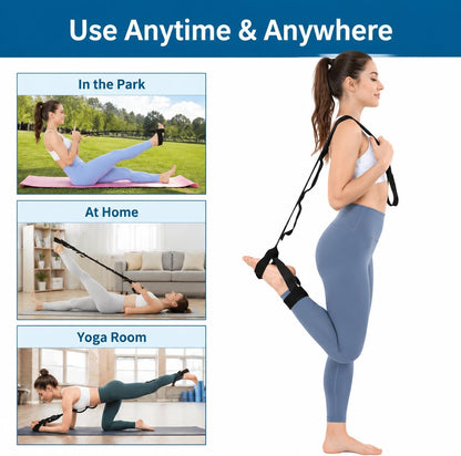 1pc Yoga Stretch Strap for Foot and Calf Stretching, Multifunction Leg Stretcher Band with Loops for Yoga, Flexibility Training, Dance, Exercise and Muscle Stretching