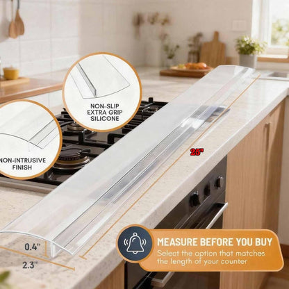2 Pack Flexible Kitchen Stove Gap Covers, Silicone Gap Fillers(White,25in) | Between Counter and Stovetop,Washer, Oven, Dryer, Easy to Wipe, Food grade silicone material