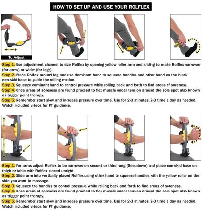 Arm & Leg Massager Roller – Muscle Roller to Address Golfer’s Elbow, Tennis Elbow, Carpal Tunnel & More – Arm & Leg Massage Roller for Muscle Tightness & Faster Recovery