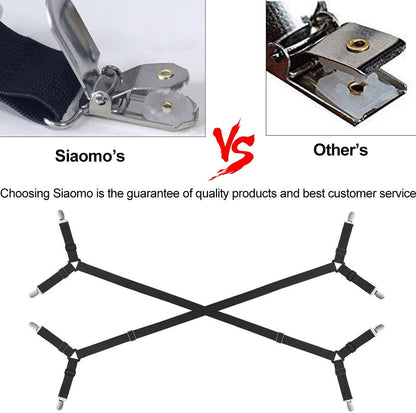 Bed Sheet Holder Straps - Sheet Straps Adjustable Bed Sheet Clips Fasteners Keep Sheets Stays in Place,2Pcs/Set Black